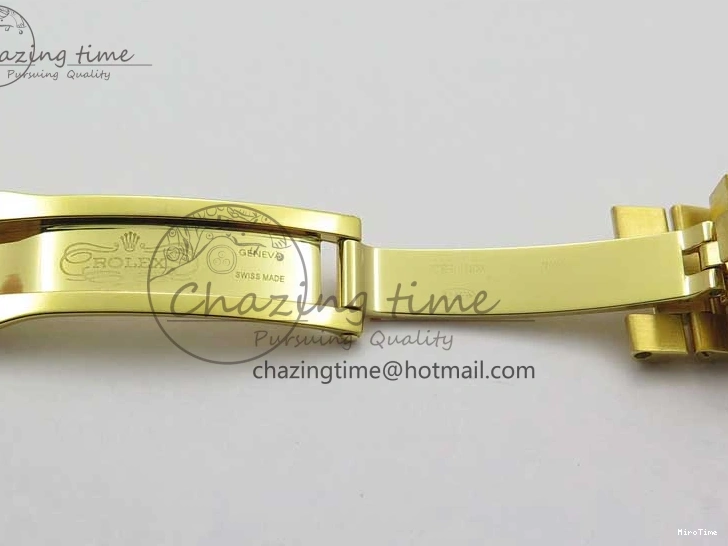 MiroTime 0305 Versatile Daydate 278288 31mm YG EWF Best Edition Green Malachite Dial Crystal Markers on YG President Bracelet ETA 2606